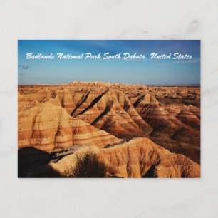 Landschaftsfotografie des Badlands National Park Postkarte