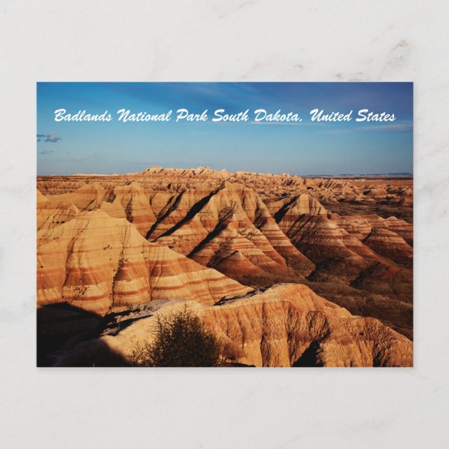 Landschaftsfotografie des Badlands-Nationalparks Postkarte (Vorderseite)