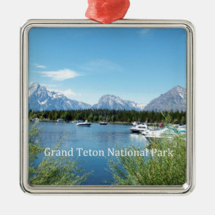 Landschaftsfotografie des Grand Teton Nationalpark Ornament Aus Metall