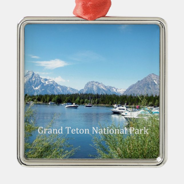 Landschaftsfotografie des Grand Teton Nationalpark Ornament Aus Metall (Vorne)