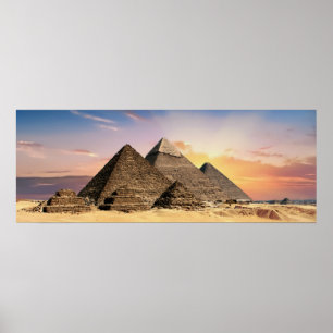 Landschaftsfotografie: Gizeh-Pyramidenkomplex Ägyp Poster