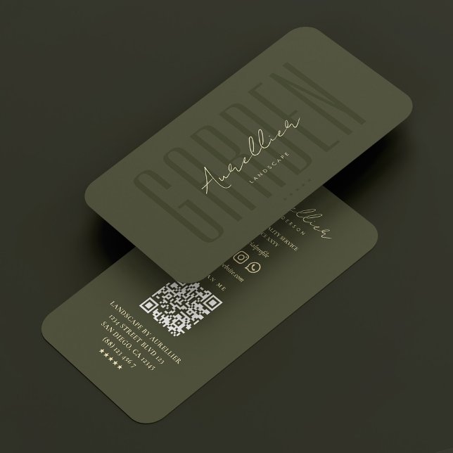 Landschaftsgärtner Botanist Arborist Green Modern Visitenkarte (Landscape Gardener Botanist Arborist Green Modern Business Card
)