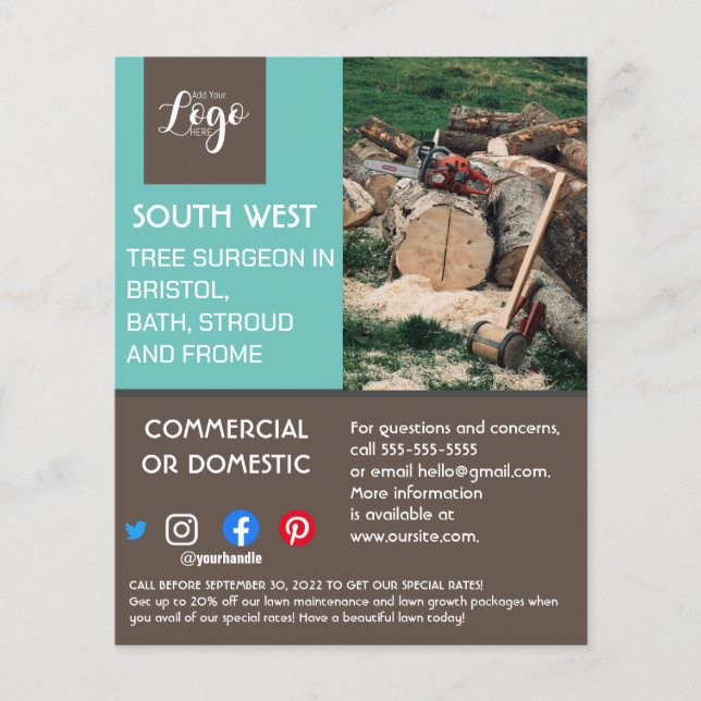 Landschaftsgärtnerbaum-Chirurg Flyer (Vorne)