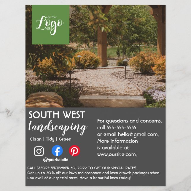 Landschaftsgärtnerbaum-Chirurg Flyer (Vorne)