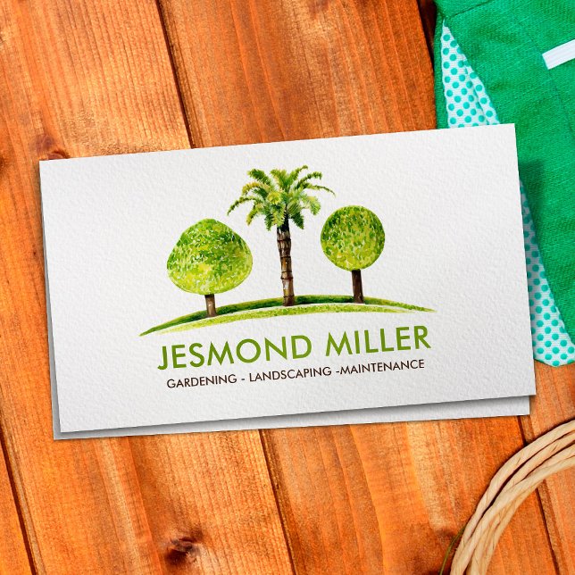 Landschaftsgärtnerdienste Wasserfarben Kunst Visitenkarte (Von Creator hochgeladen)