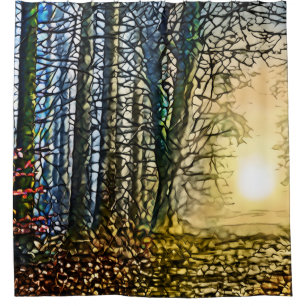 Landschaftsgestaltung 276 Wald Duschvorhang