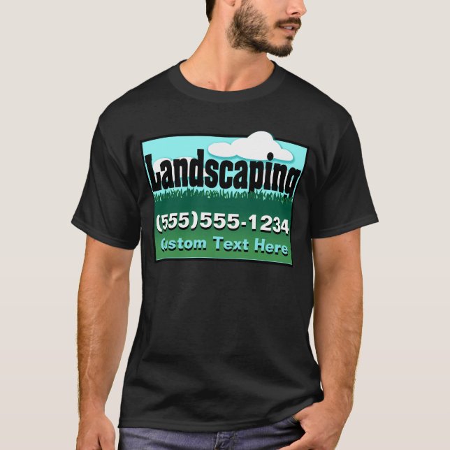 Landschaftsgestaltung. Rasensorgfalt. Annoncieren T-Shirt (Vorderseite)
