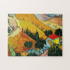 Landschaftshaus und Plowman Vincent Van Gogh Puzzle