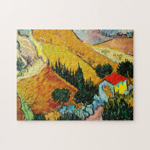 Landschaftshaus und Plowman Vincent Van Gogh Puzzle