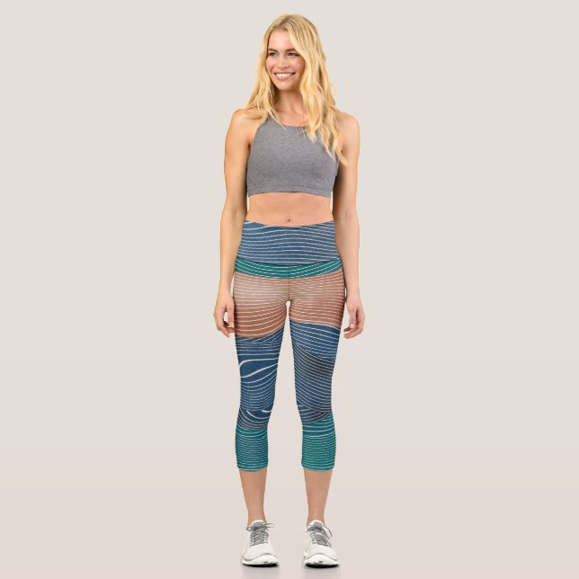 Landschaftshügel: nahtloses Muster. Capri Leggings (Vorderseite)