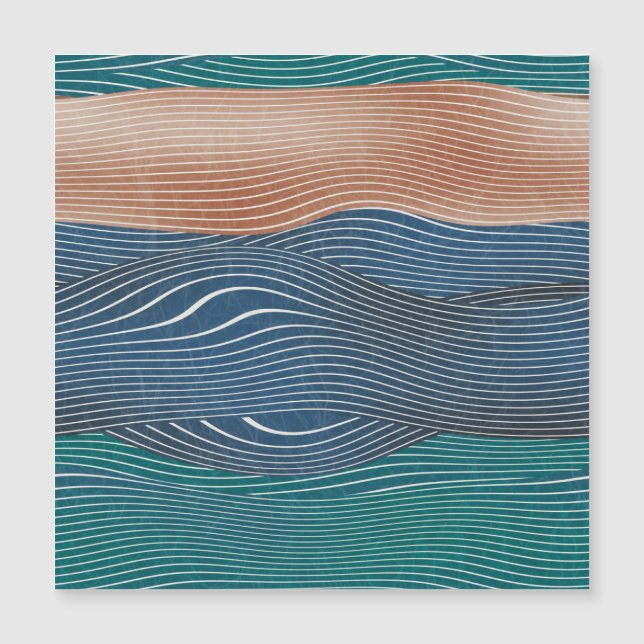 Landschaftshügel: nahtloses Muster. Magnetkarte (Vorderseite)