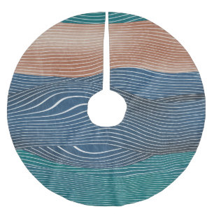 Landschaftshügel: nahtloses Muster. Polyester Weihnachtsbaumdecke