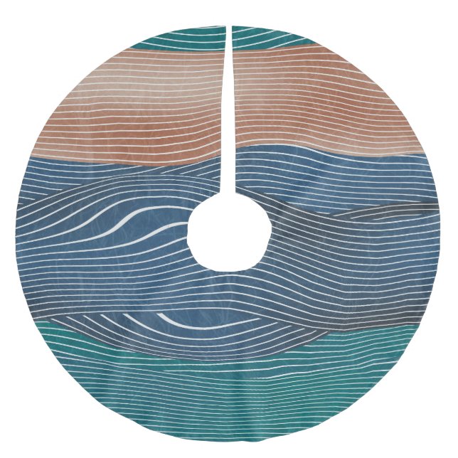 Landschaftshügel: nahtloses Muster. Polyester Weihnachtsbaumdecke (Vorderseite)