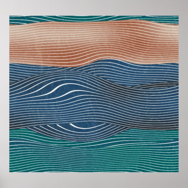 Landschaftshügel: nahtloses Muster. Poster (Vorne)