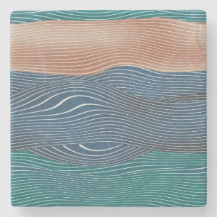 Landschaftshügel: nahtloses Muster. Steinuntersetzer