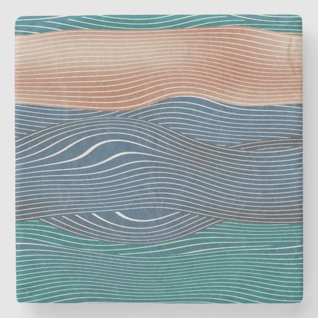 Landschaftshügel: nahtloses Muster. Steinuntersetzer (Vorderseite)