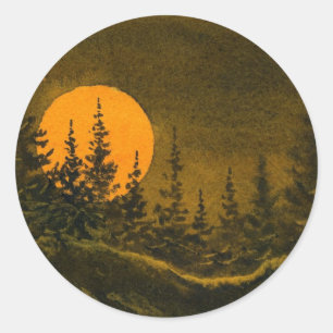 Landschaftsjäger oder Erntemond Runder Aufkleber