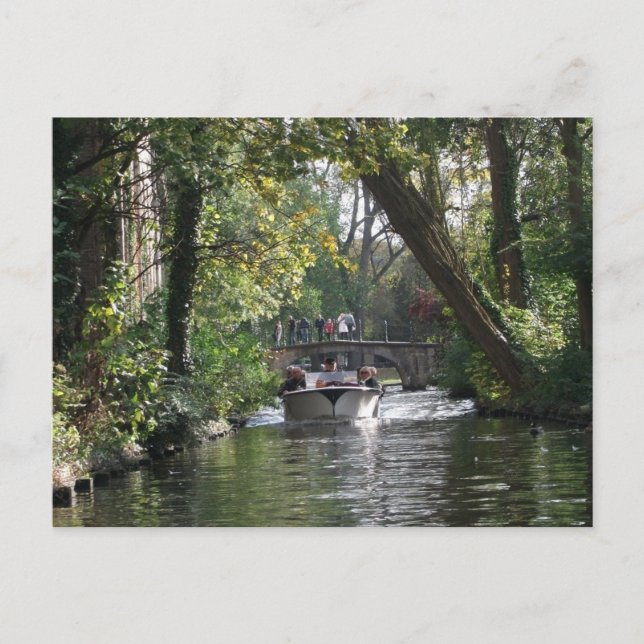 Landschaftskanale & Boote in Brügge Stadt Belgien Postkarte (Vorderseite)