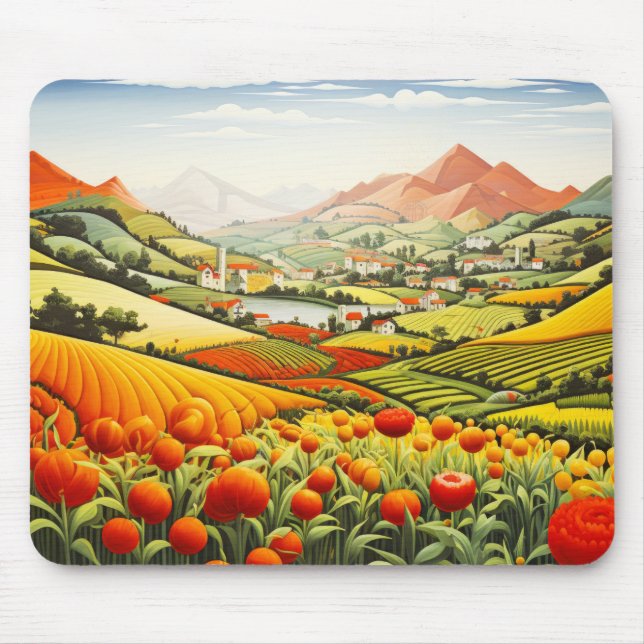 Landschaftskonzept Abstrakte Landschaft Kunst Mousepad (Vorne)