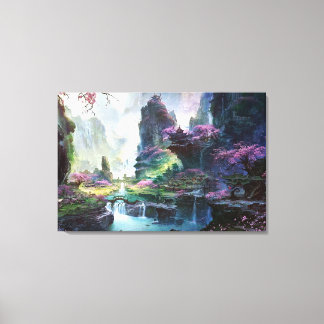 Landschaftskunst Premium geflochtene Canvas (Glanz Leinwanddruck