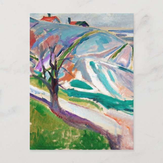 Landschaftsmalerei Edward Munch Postkarte (Vorderseite)