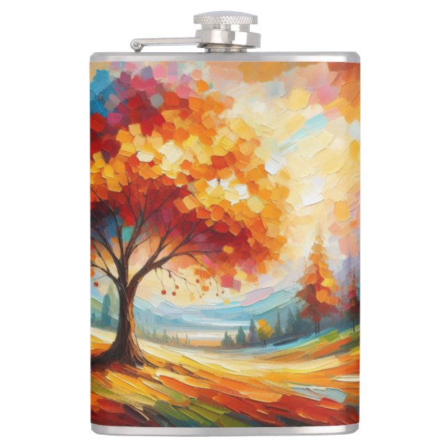 Landschaftsmalerei mit hellen Farben-96771 Flachmann (Vorderseite)