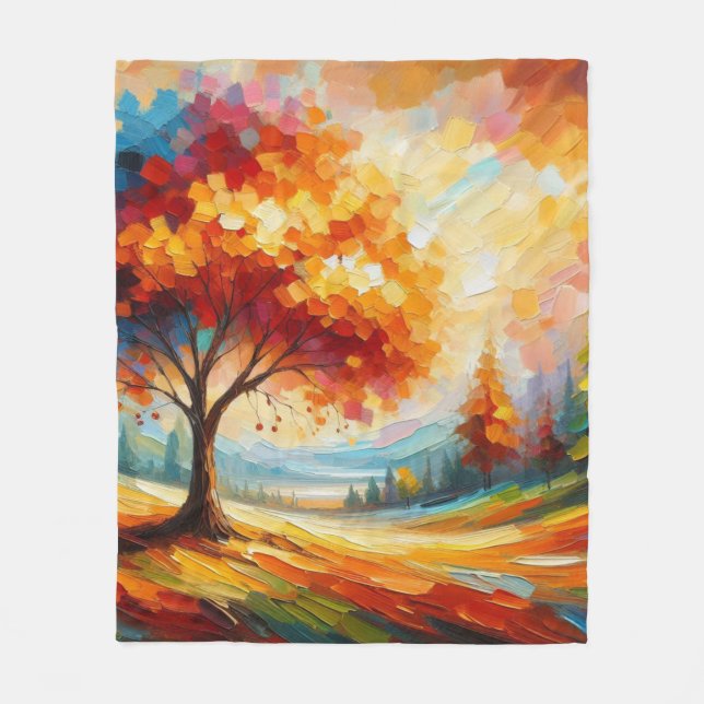 Landschaftsmalerei mit hellen Farben-96771 Fleecedecke (Vorderseite)