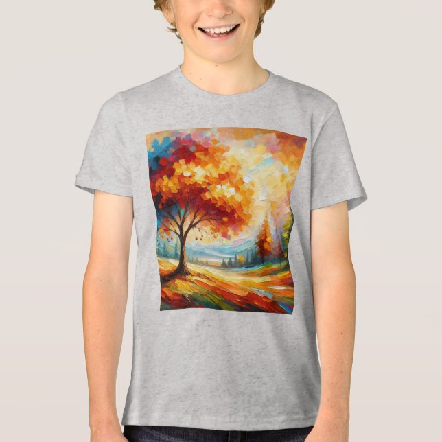 Landschaftsmalerei mit hellen Farben-96771 Tri-Blend Shirt (Vorderseite)