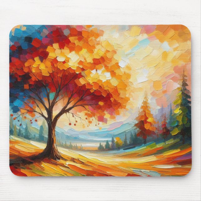 Landschaftsmalerei mit hellen Farben Mousepad (Vorne)