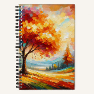 Landschaftsmalerei mit hellen Farben Notizbuch