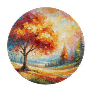 Landschaftsmalerei mit hellen Farben Schneidebrett
