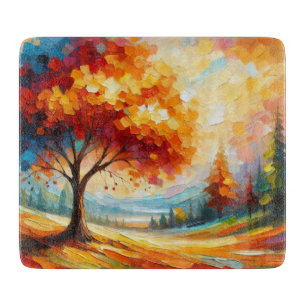 Landschaftsmalerei mit hellen Farben Schneidebrett