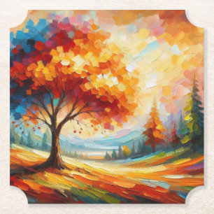 Landschaftsmalerei mit hellen Farben Untersetzer