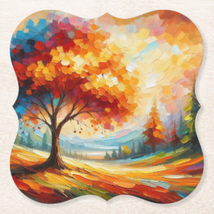 Landschaftsmalerei mit hellen Farben Untersetzer