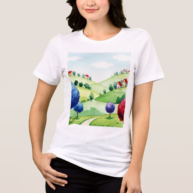 Landschaftsmalerei Tri-Blend Shirt (Vorderseite)