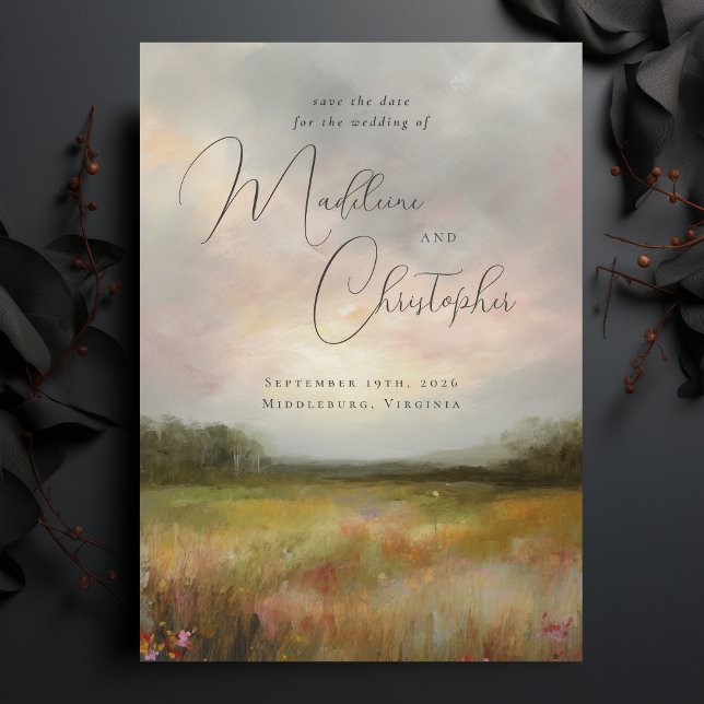 Landschaftsmalerei Wildblume Sommer Wiese Foto Save The Date (Von Creator hochgeladen)