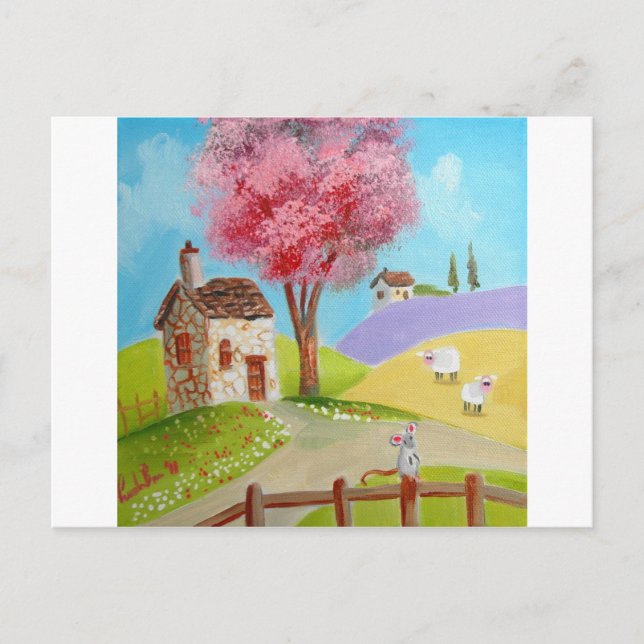 Landschaftsmaus, alte Hütte Postkarte (Vorderseite)