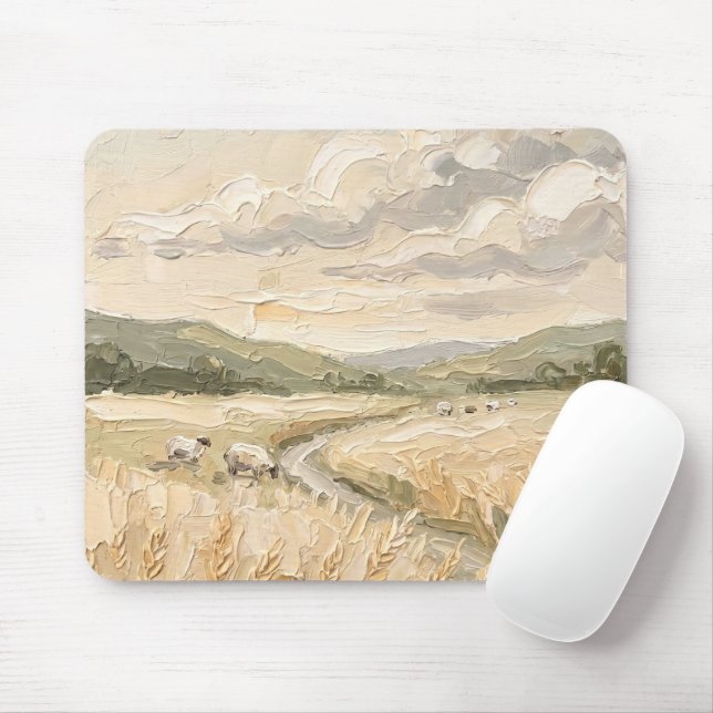Landschaftsmauspad im Stil eines rustikalen Bauern Mousepad (Mit Mouse)