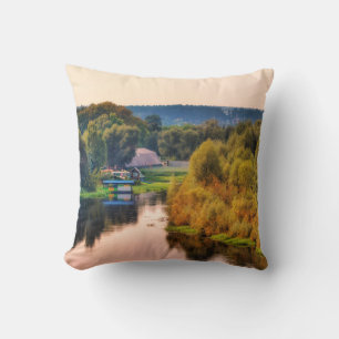 Landschaftspferd im ländlichen Herbst Kissen