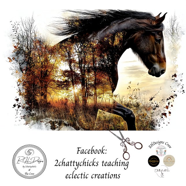 Landschaftspferd mit doppelter Exposition Seidenpapier (Von Creator hochgeladen)