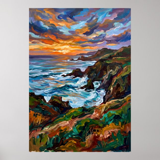 Landschaftsposter Sunset Valley Poster (Vorne)