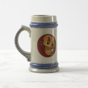 Landschaftsschaltfläche - Kokopelli Mondfeder 1 Bierglas
