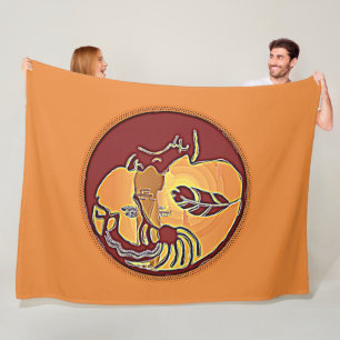 Landschaftsschaltfläche - Kokopelli Mondfeder 1 Fleecedecke