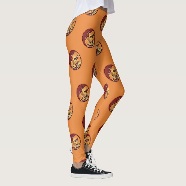Landschaftsschaltfläche - Kokopelli Mondfeder 1 Leggings (Rechts)