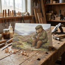 Landschaftsschnitzbär Traditioneller Vatertag