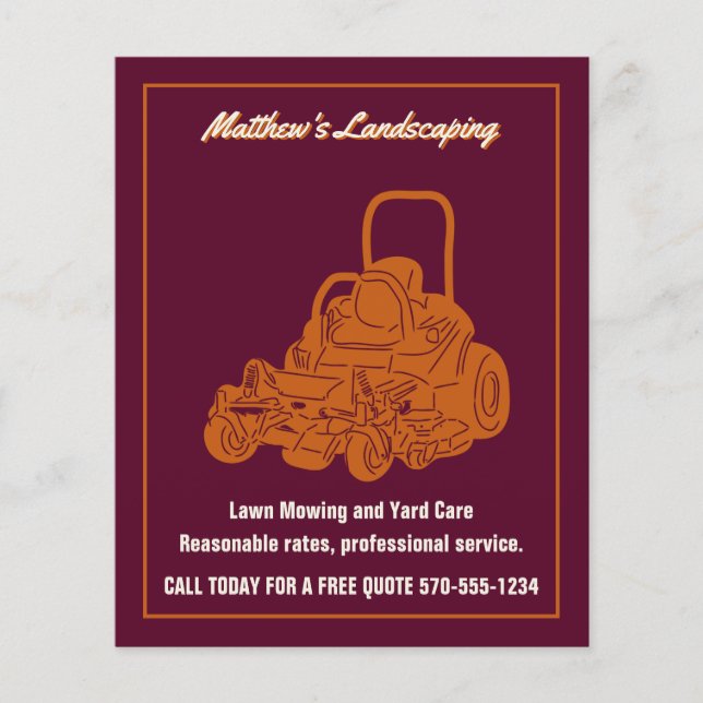 Landschaftsschutz Rasenmäher Kommerziell Mäher Kle Flyer (Vorne)