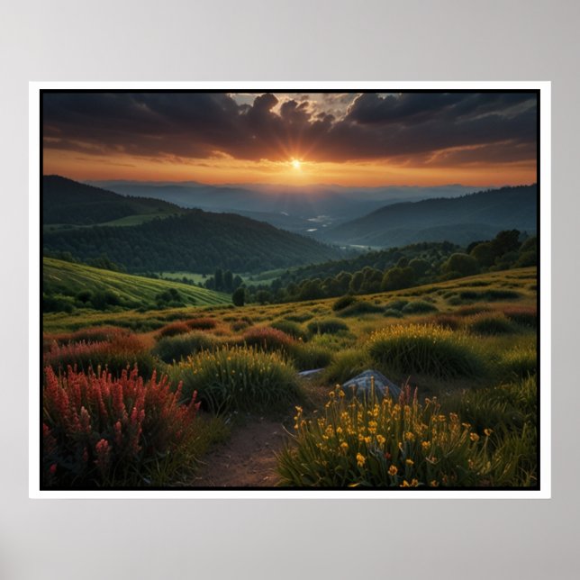Landschaftsszene in der Natur Poster (Vorne)