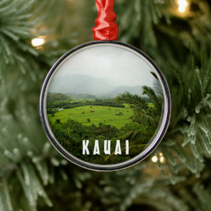 Landschaftsszene Kauais, Hawaii Silbernes Ornament
