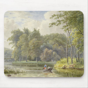 Landschap traf Figuren in Roeibootje Vintag Mousepad