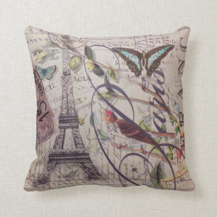 Landschmetterling Paris-Eiffelturm des Skriptes Kissen